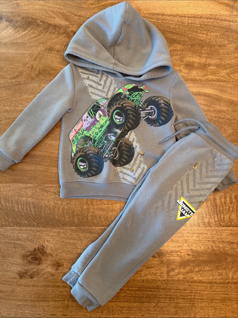 Toddler Monster Jam Sweatshirt & Joggers with Grave Digger